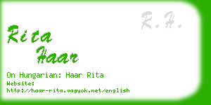 rita haar business card